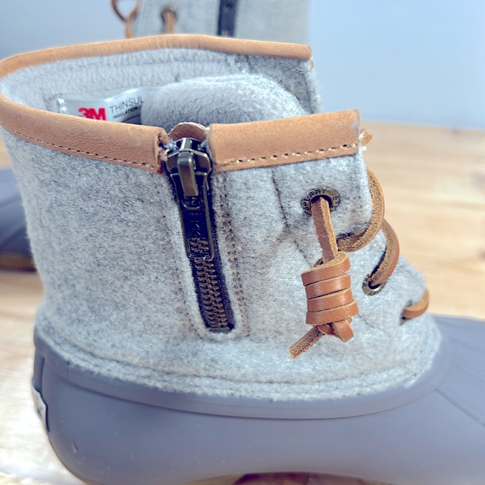 Sperry Gray Saltwater Wool Duck Boots Women’s 5.5 - Picture 8 of 14